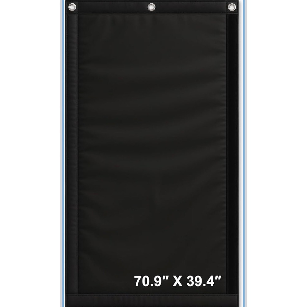 JaneTech Soundproof Curtain Panel 39x71 Black Noise Reducing Door Open Box
